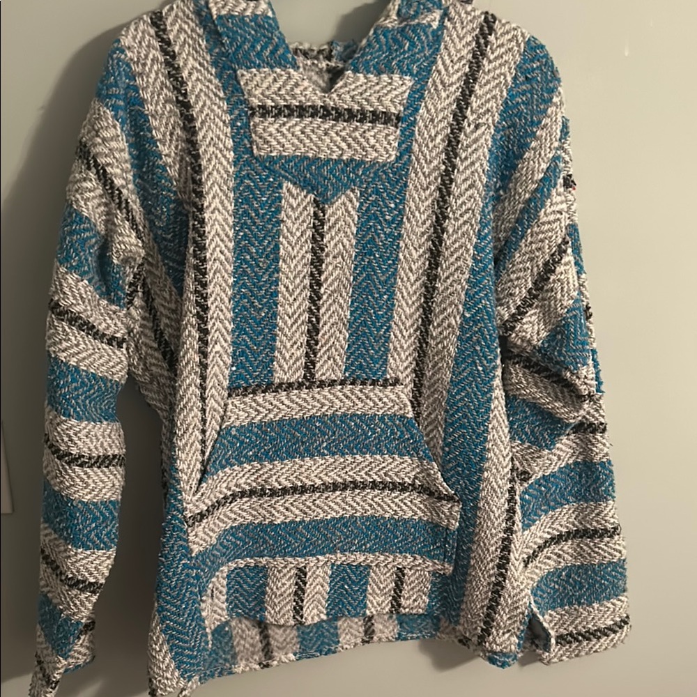 Striped Baja Hoodie - Blue and Black